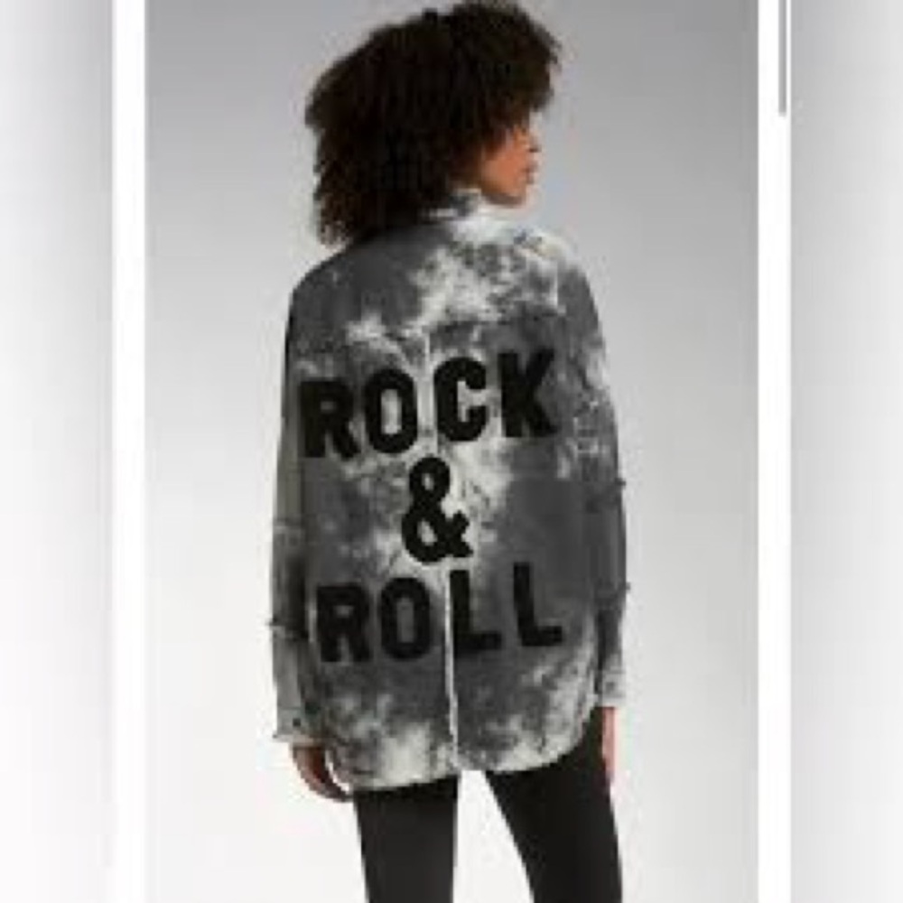 Elan Dari Black and Gray Rock & Roll Shacket